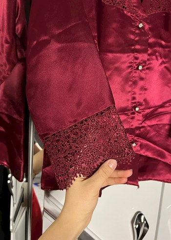 Bordo Kadın Gecelik Takımı - Görsel 15