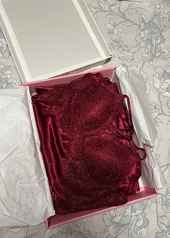 Bordo Kadın Gecelik Takımı - Görsel 9