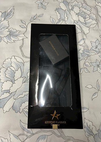 Siyah damat kuşak ve papyonu kol düğmeleri - Görsel 6