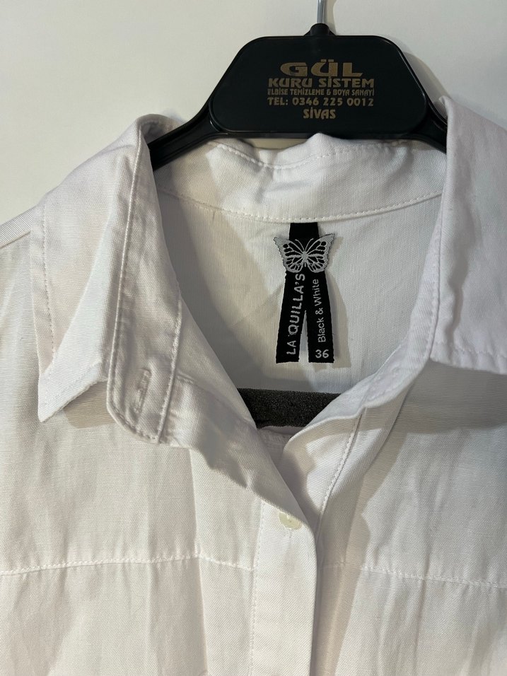 Beyaz Keten Gömlek - Görsel 3