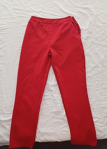 Kırmızı kumaş pantolon 