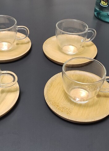 Bambu cam 4 lü fincan takımı  - Görsel 2
