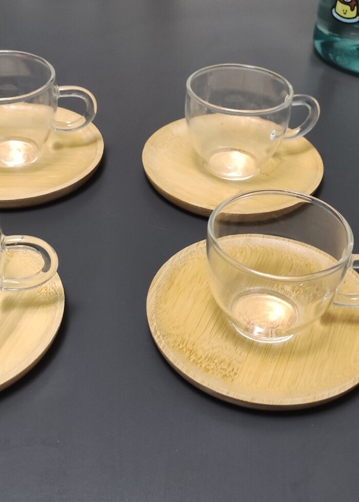 Bambu cam 4 lü fincan takımı  - Görsel 2