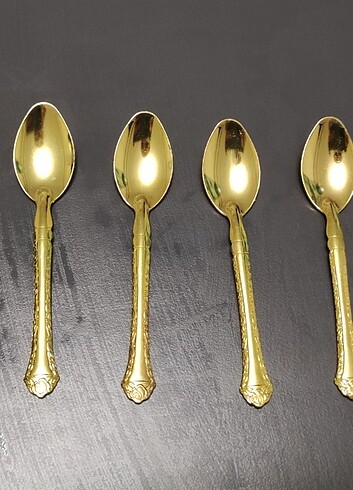 6 lı çay kaşığı Gold parlak - Görsel 3