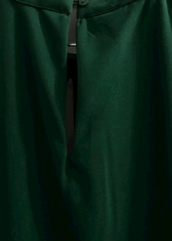 Yeşil Midi V Yaka Kolsuz Elbise - Görsel 3