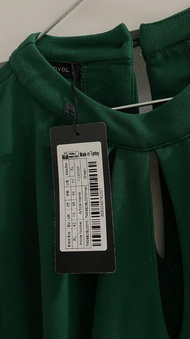 Yeşil Midi V Yaka Kolsuz Elbise - Görsel 4