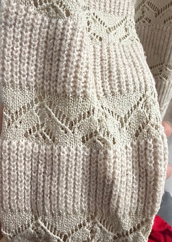 Bej Bohem Örgü Kadın Kazak - Görsel 2