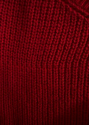 Kırmızı Kadın Triko tek omuz  Salaş Bluz - Görsel 4