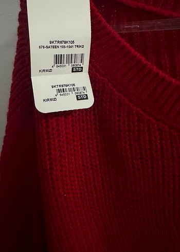 Kırmızı Kadın Triko tek omuz  Salaş Bluz - Görsel 5