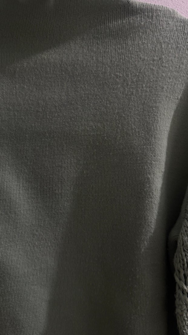 Bohem Tarzı Gri Yeşil Balıkçı Yaka Kazak - Görsel 4