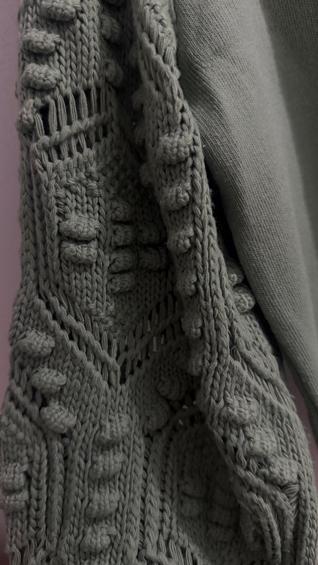 Bohem Tarzı Gri Yeşil Balıkçı Yaka Kazak - Görsel 2