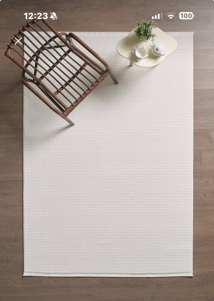 Krem Modern Düz Desenli Halı - Görsel 3