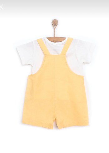 Sarı Nakışlı Erkek Bebek Tulum - Görsel 3