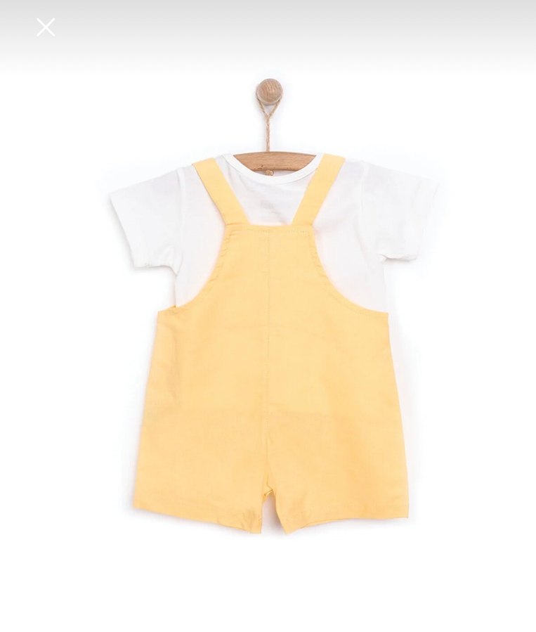 Sarı Nakışlı Erkek Bebek Tulum - Görsel 3