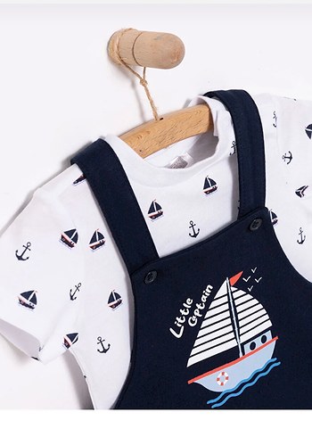 Lacivert Bebek Erkek Örme Yazlık Tulum - Görsel 2