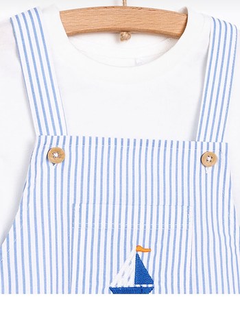 Mavi Nakışlı Bebek Erkek Tulum - Görsel 3