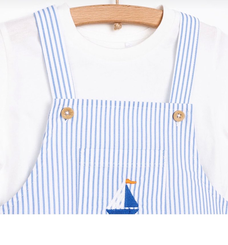 Mavi Nakışlı Bebek Erkek Tulum - Görsel 3