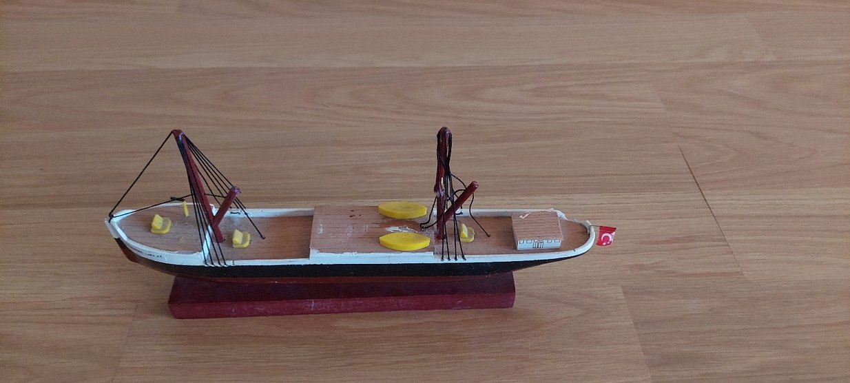 Beyaz Ahşap Gemi Figürü - Görsel 2