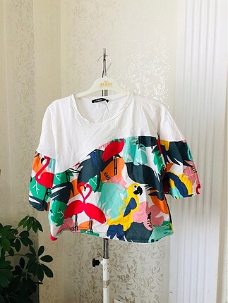 Zara model kısa kollu bluz