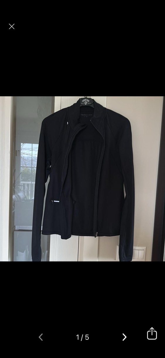 OYSHO Siyah Fermuarlı Yüksek Yakalı Kadın Ceket - Görsel 3