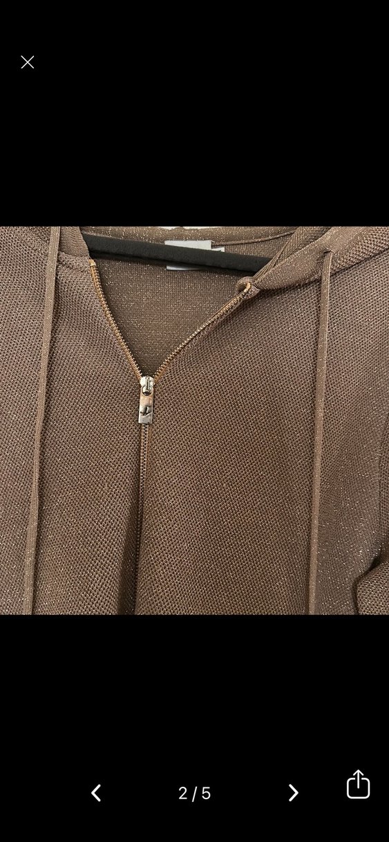 BEYMEN Kadın Taba Örgü Kapüşonlu simli kalın ceket - Görsel 3