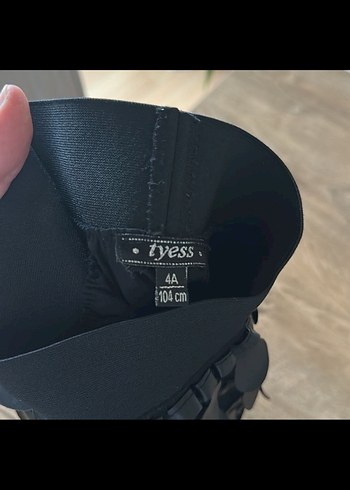 TYESS Kız Çocuk Siyah Deri detaylı Etek - Görsel 3