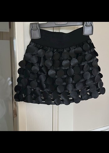 TYESS Kız Çocuk Siyah Deri detaylı Etek - Görsel 4