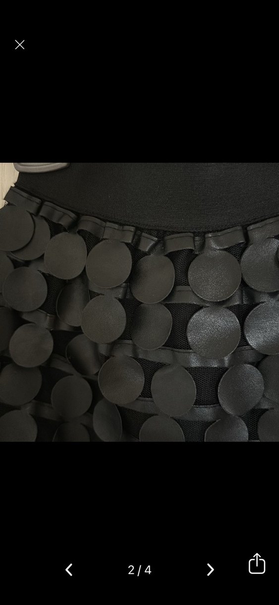 TYESS Kız Çocuk Siyah Deri detaylı Etek - Görsel 2