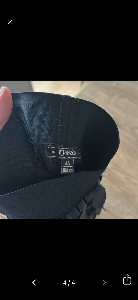 TYESS Kız Çocuk Siyah Deri detaylı Etek - Görsel 3