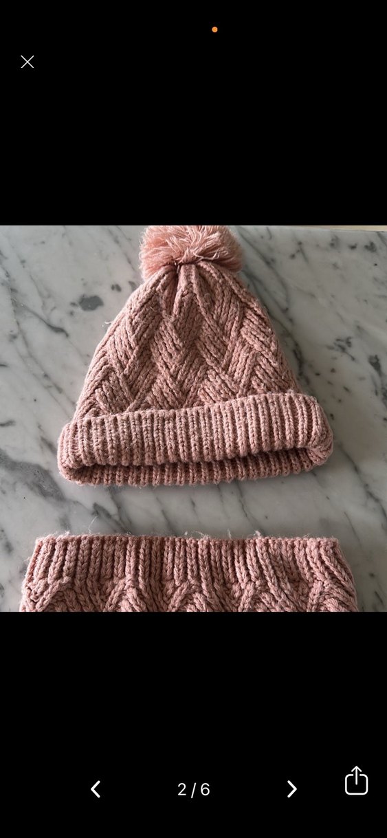 ZARA Pembe Örgü Çocuk Bere ve Boyunluk Seti - Görsel 2