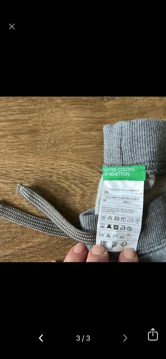 BENETTON Gri Rahat Kesim Kız çocuk Eşofman Altı 13-14 yaş - Görsel 3