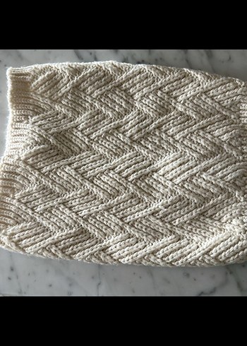 ZARA Kız çocuk krem renk Örgü Bere ve Boyunluk Seti - Görsel 4