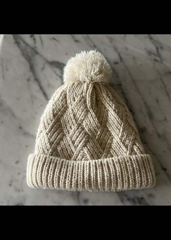 ZARA Kız çocuk krem renk Örgü Bere ve Boyunluk Seti - Görsel 2