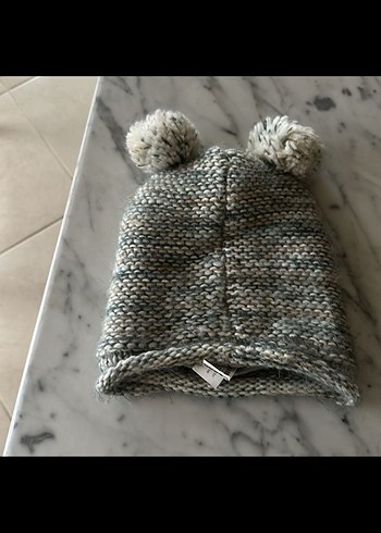 ZARA Gri-krem Kız çocuk Örgü Çocuk Bere ve Boyunluk Seti - Görsel 3