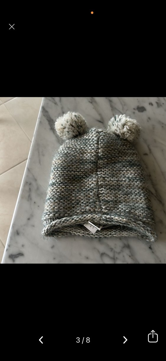 ZARA Gri-krem Kız çocuk Örgü Çocuk Bere ve Boyunluk Seti - Görsel 3