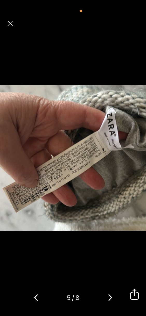 ZARA Gri-krem Kız çocuk Örgü Çocuk Bere ve Boyunluk Seti - Görsel 5