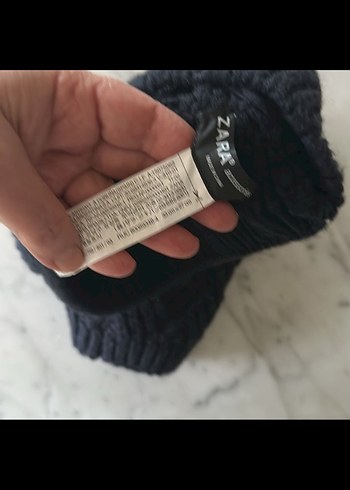 ZARA lacivert Kız çocuk Örgü Bere ve Boyunluk Seti - Görsel 7
