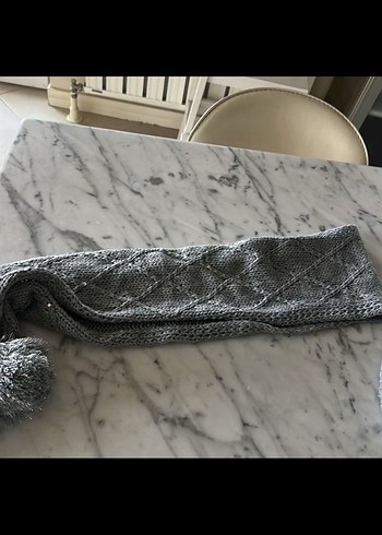 ZARA Gri Örgü kız çocuk Bere ve Atkı Seti - Görsel 7