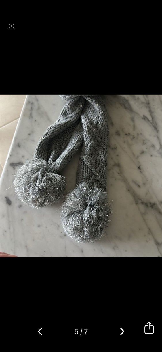 ZARA Gri Örgü kız çocuk Bere ve Atkı Seti - Görsel 5