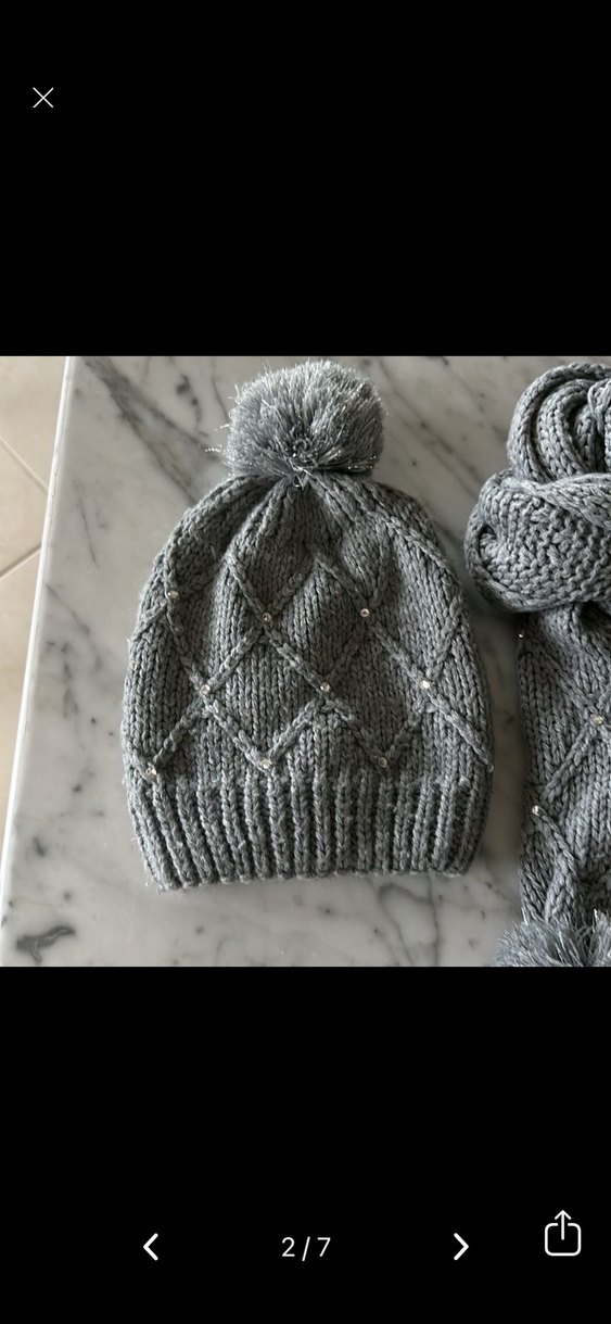 ZARA Gri Örgü kız çocuk Bere ve Atkı Seti - Görsel 2