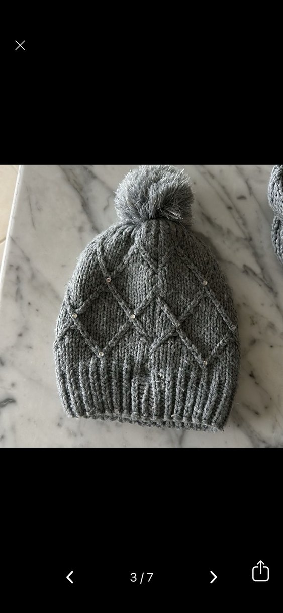 ZARA Gri Örgü kız çocuk Bere ve Atkı Seti - Görsel 3