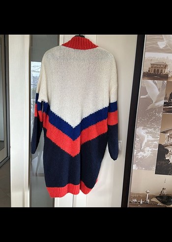 MAVİ Renkli Uzun Örgü Kadın Hırka - Görsel 4