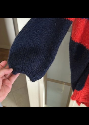 MAVİ Renkli Uzun Örgü Kadın Hırka - Görsel 3