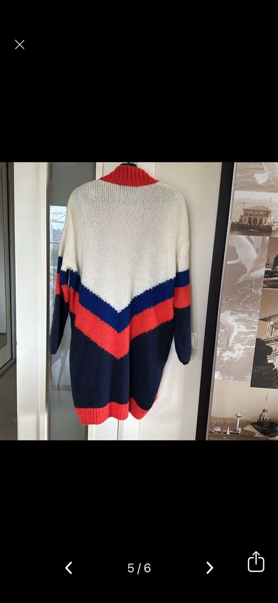 MAVİ Renkli Uzun Örgü Kadın Hırka - Görsel 4