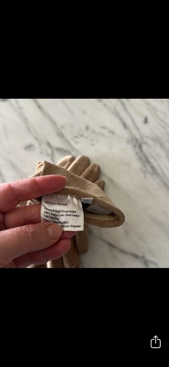 MORE&MORE Bej Süet Kadın Eldiveni 1 numara - Görsel 2