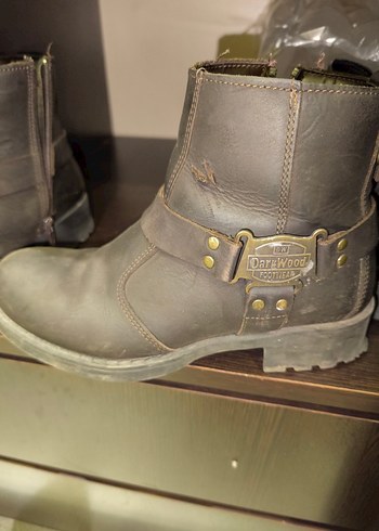 Kahverengi Deri Biker Botlar - Görsel 2