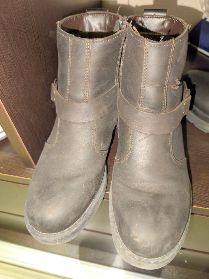 Kahverengi Deri Biker Botlar - Görsel 3