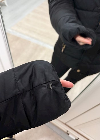 Kürklü Siyah Kadın Kışlık Mont - Görsel 3