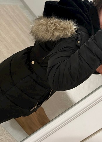 Kürklü Siyah Kadın Kışlık Mont - Görsel 2