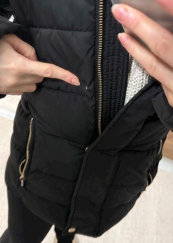 Kürklü Siyah Kadın Kışlık Mont - Görsel 4